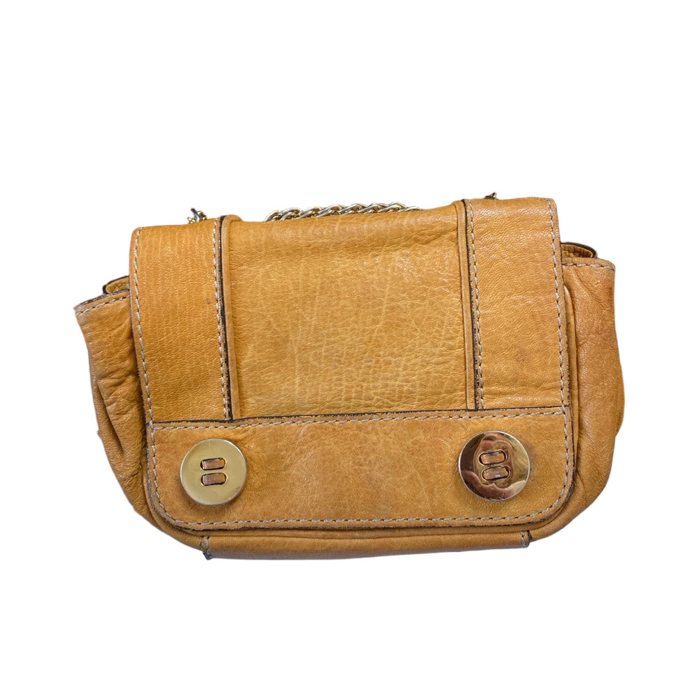 Vintage Milly Tan Crossbody Bag Gold Details